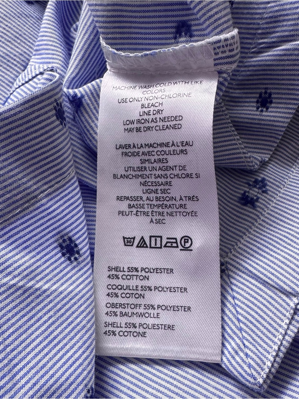 Maeve Anthropologie Women’s Blue/White Cinched Waist Button Down Shirt Size M - Picture 6 of 10
